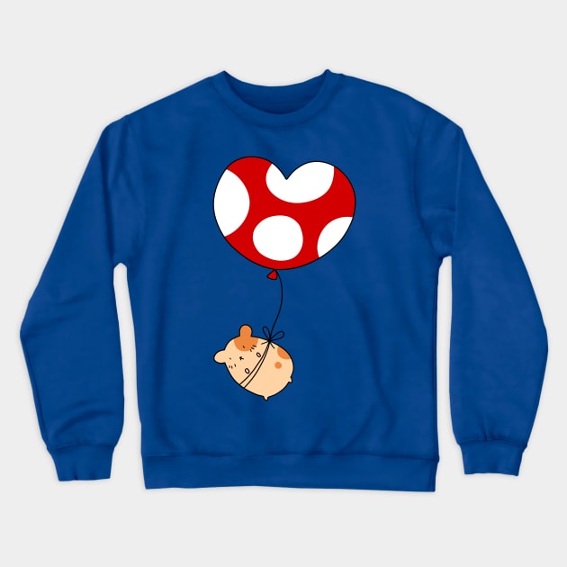 Heart Balloon Hamster Crewneck Sweatshirt by saradaboru